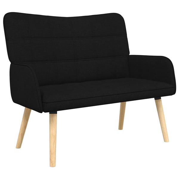 Grote foto vidaxl twee persoons sofa zwart 115 x 61 x 87 cm stof huis en inrichting bankstellen