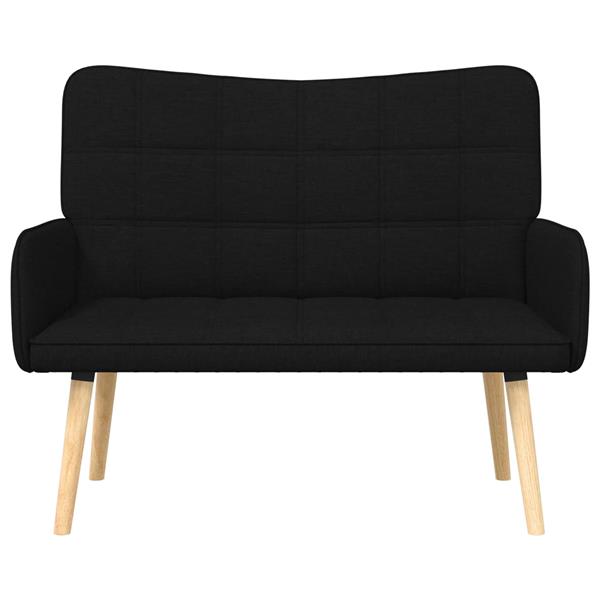 Grote foto vidaxl twee persoons sofa zwart 115 x 61 x 87 cm stof huis en inrichting bankstellen