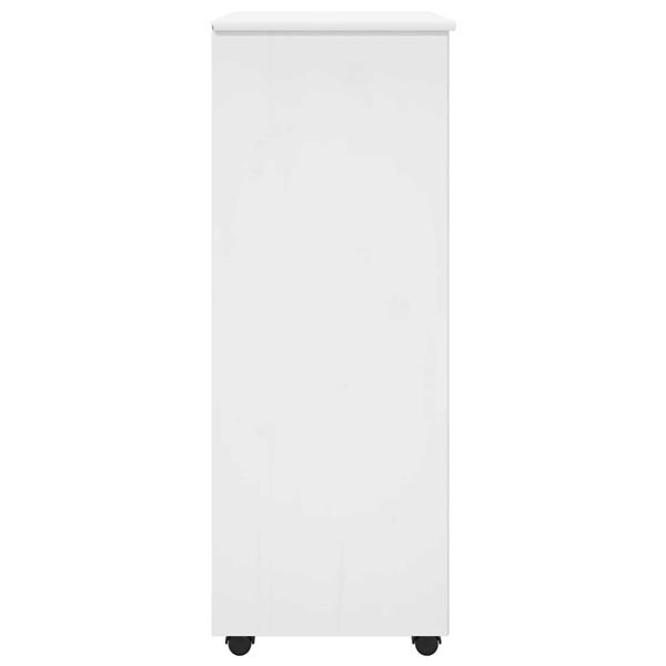 Grote foto vidaxl rolling kast met wiel wit 53 x 39 x 103 cm massief vurenhout huis en inrichting overige