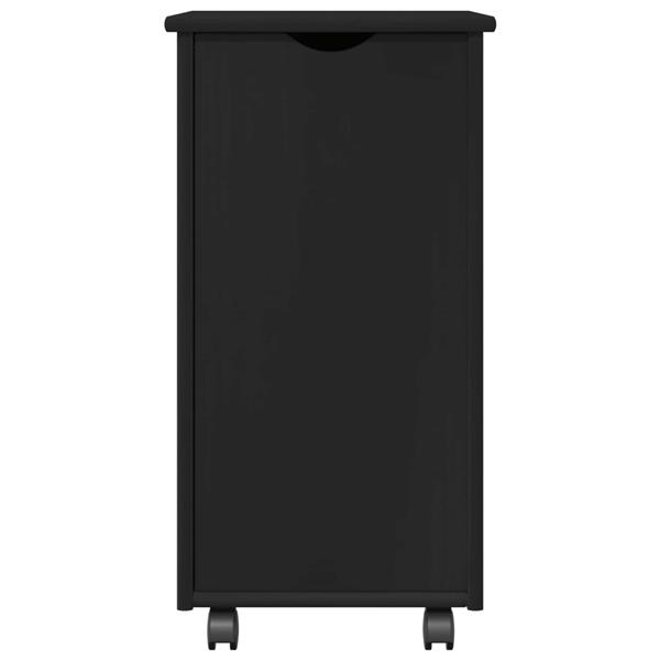 Grote foto vidaxl rolling kast met wiel zwart 34 x 39 x 65 5 cm massief vurenhout huis en inrichting overige