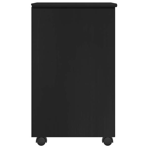 Grote foto vidaxl rolling kast met wiel zwart 34 x 39 x 65 5 cm massief vurenhout huis en inrichting overige