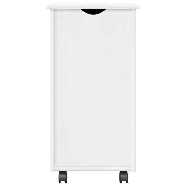 Grote foto vidaxl rolling kast met wiel wit 34 x 39 x 65 5 cm massief vurenhout huis en inrichting overige