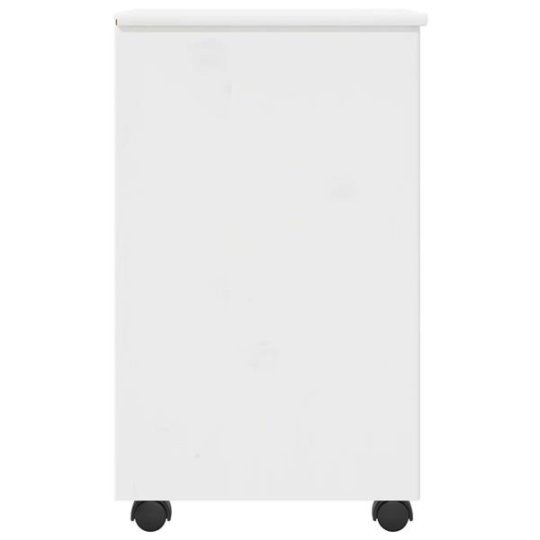 Grote foto vidaxl rolling kast met wiel wit 34 x 39 x 65 5 cm massief vurenhout huis en inrichting overige
