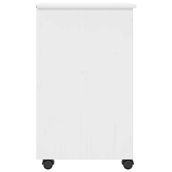 Grote foto vidaxl rolling kast met wiel wit 34 x 39 x 65 5 cm massief grenenhout huis en inrichting overige