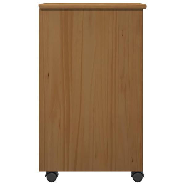 Grote foto vidaxl rolling kast honingbruin 34 x 39 x 65 5 cm massief grenenhout huis en inrichting overige
