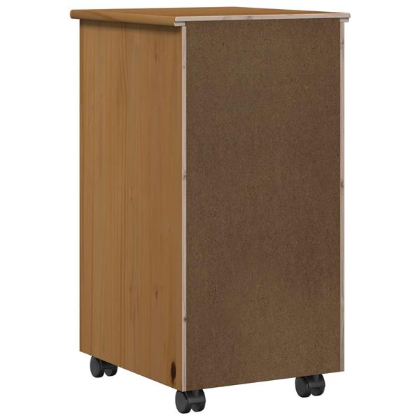 Grote foto vidaxl rolling kast honingbruin 34 x 39 x 65 5 cm massief grenenhout huis en inrichting overige