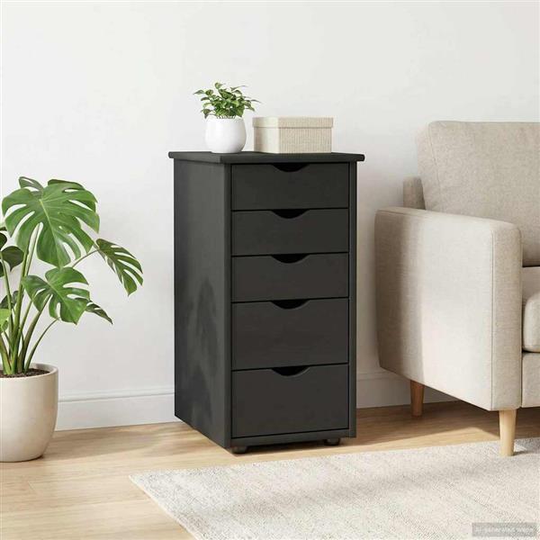 Grote foto vidaxl kast grijs 34 x 39 x 61 5 cm massief vurenhout huis en inrichting overige