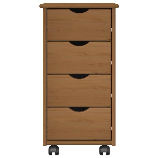 Grote foto vidaxl rolling kast honingbruin 34 x 39 x 65 5 cm massief vurenhout huis en inrichting overige