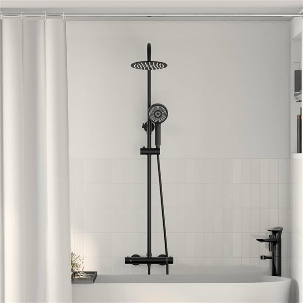 Grote foto vidaxl thermostatisch douchesysteem set messing en roestvrij staal doe het zelf en verbouw sanitair