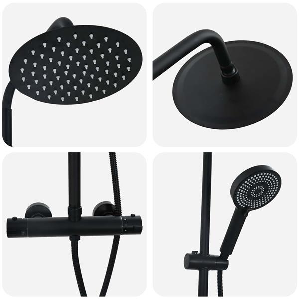 Grote foto vidaxl thermostatisch douchesysteem set messing en roestvrij staal doe het zelf en verbouw sanitair