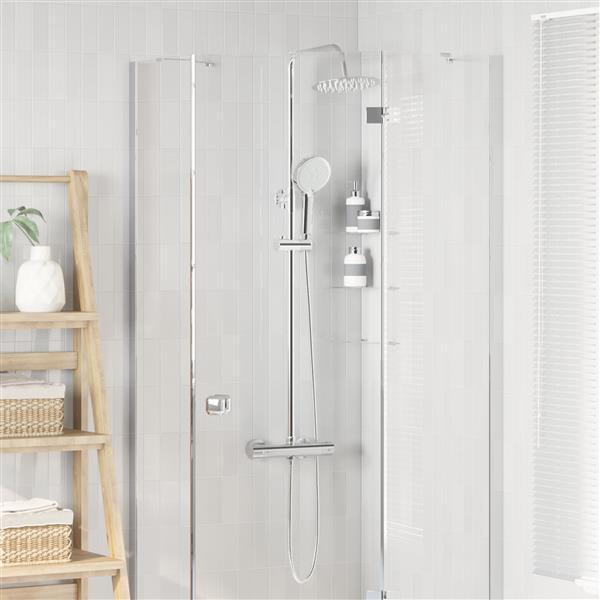 Grote foto vidaxl thermostatisch douchesysteem set chroom 27 x 43 5 x 83 cm doe het zelf en verbouw sanitair