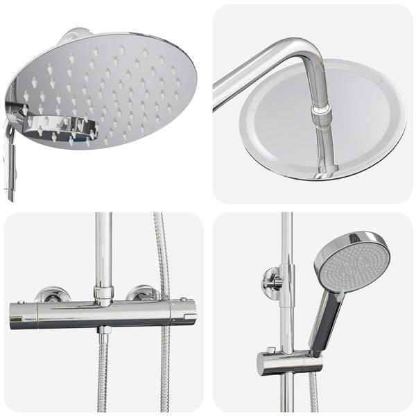 Grote foto vidaxl thermostatisch douchesysteem set chroom 27 x 43 5 x 83 cm doe het zelf en verbouw sanitair