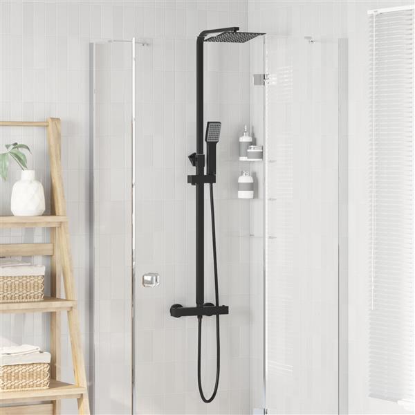 Grote foto vidaxl thermostatisch douchesysteem set messing en roestvrij staal doe het zelf en verbouw sanitair