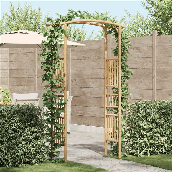 Grote foto vidaxl tuin boog naturel 110 x 40 x 205 cm bamboe tuin en terras overige tuin en terras