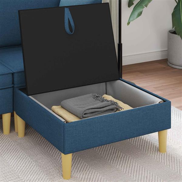 Grote foto vidaxl sofa kruk met opslag blauw stof huis en inrichting bankstellen