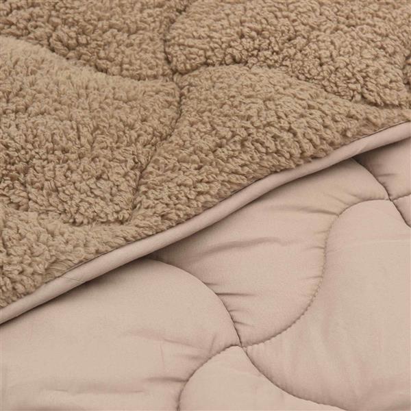 Grote foto vidaxl winter dekbed taupe 200 x 200 cm microfiber en teddy fleece huis en inrichting bedden