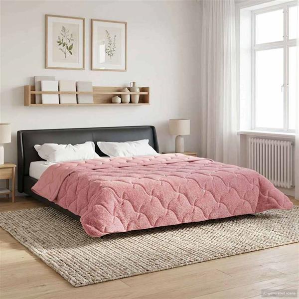 Grote foto vidaxl winter dekbed roze 200 x 200 cm microfiber en teddy fleece huis en inrichting bedden