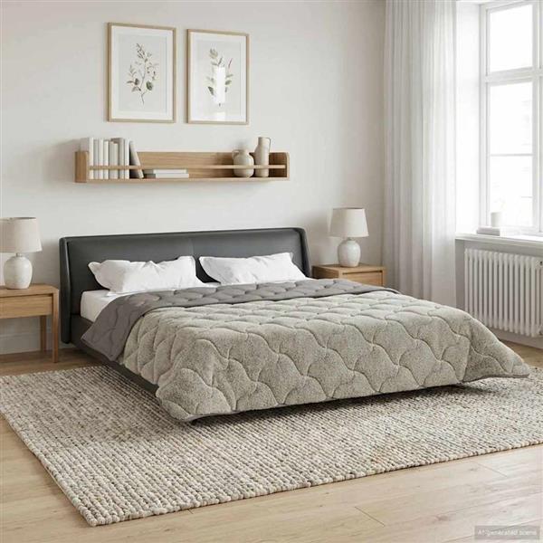 Grote foto vidaxl winter dekbed gekwilt lichtgrijs 240 x 260 cm huis en inrichting bedden