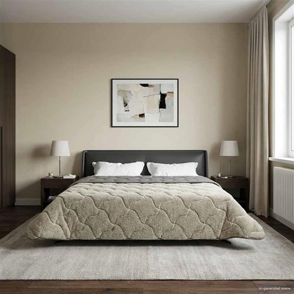 Grote foto vidaxl winter dekbed gekwilt lichtgrijs 220 x 260 cm huis en inrichting bedden