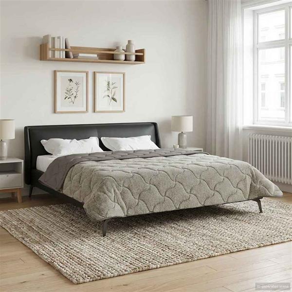 Grote foto vidaxl winter dekbed gekwilt lichtgrijs 220 x 260 cm huis en inrichting bedden