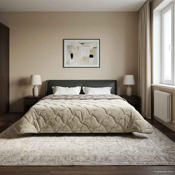 Grote foto vidaxl winter dekbed gekwilt lichtgrijs 220 x 240 cm huis en inrichting bedden