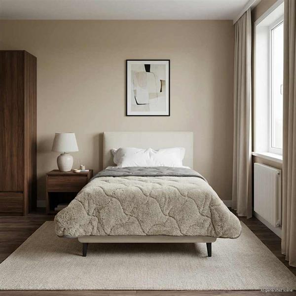 Grote foto vidaxl winter dekbed gekwilt lichtgrijs 155 x 220 cm huis en inrichting bedden