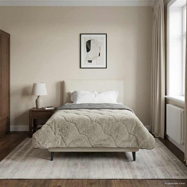 Grote foto vidaxl winter dekbed gekwilt lichtgrijs 155 x 200 cm huis en inrichting bedden