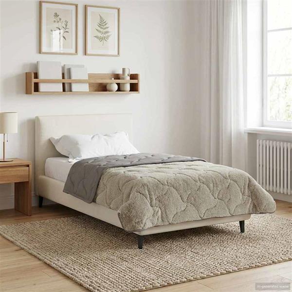 Grote foto vidaxl winter dekbed gekwilt lichtgrijs 140 x 220 cm huis en inrichting bedden