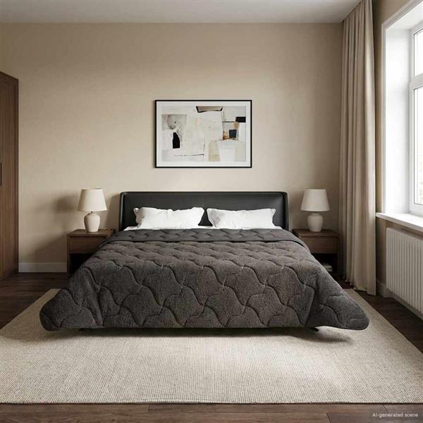 Grote foto vidaxl winter dekbed gekwilt antraciet 220 x 240 cm huis en inrichting bedden