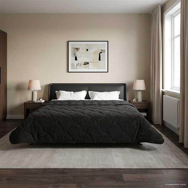 Grote foto vidaxl winter dekbed gekwilt antraciet 200 x 220 cm huis en inrichting bedden