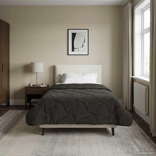 Grote foto vidaxl winter dekbed gekwilt antraciet 155 x 220 cm huis en inrichting bedden