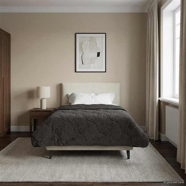 Grote foto vidaxl winter dekbed gekwilt antraciet 140 x 220 cm huis en inrichting bedden