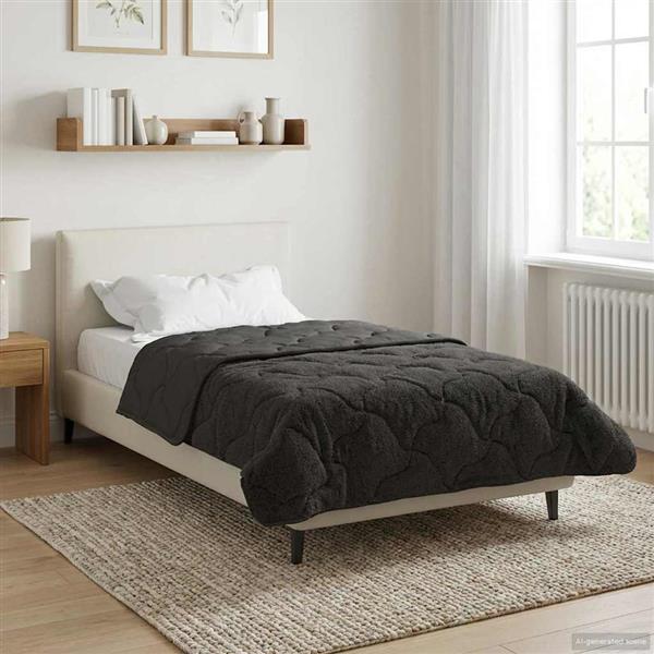 Grote foto vidaxl winter dekbed gekwilt antraciet 135 x 200 cm huis en inrichting bedden