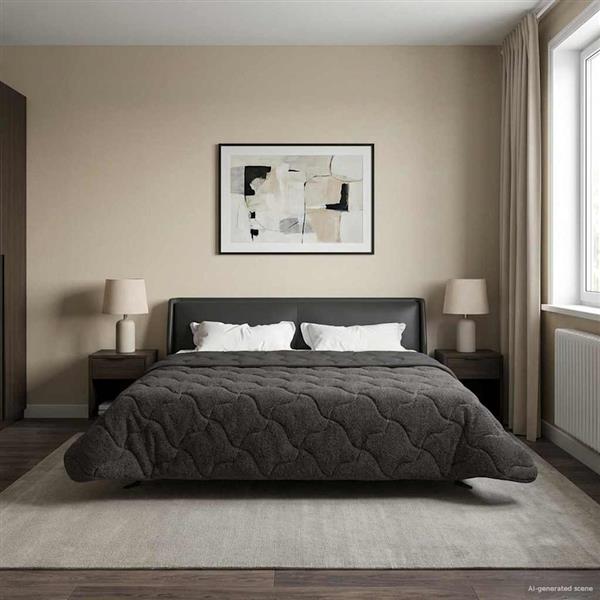 Grote foto vidaxl winter dekbed gekwilt antraciet 200 x 200 cm huis en inrichting bedden