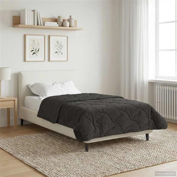 Grote foto vidaxl winter dekbed gekwilt antraciet 155 x 200 cm huis en inrichting bedden