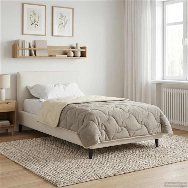 Grote foto vidaxl vol jaar dekbed cr me 155 x 220 cm microfiber en teddy fleece huis en inrichting bedden