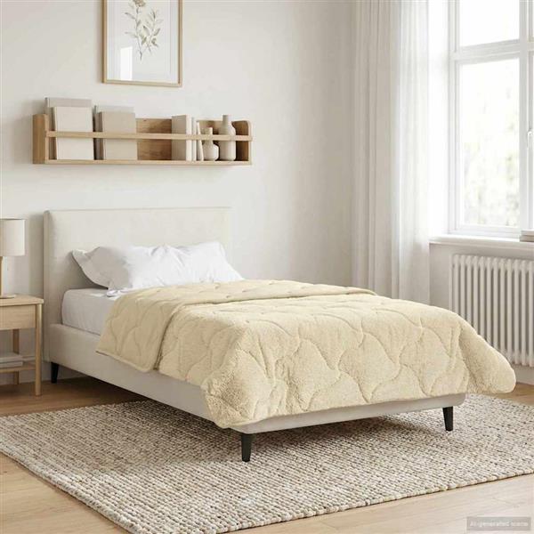 Grote foto vidaxl vol jaar dekbed cr me 140 x 220 cm microfiber en teddy fleece huis en inrichting bedden