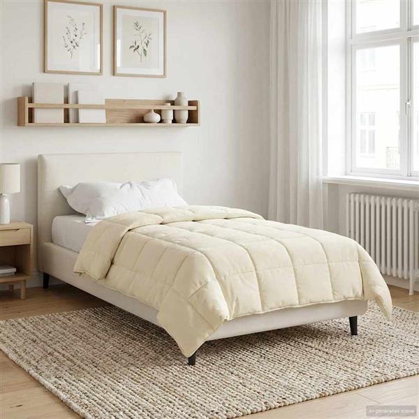 Grote foto vidaxl vol jaar dekbed cr me 135 x 200 cm microfiber en teddy fleece huis en inrichting bedden