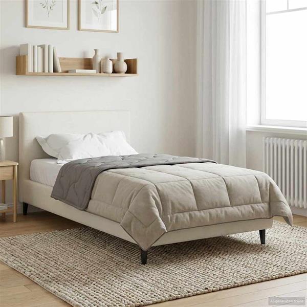 Grote foto vidaxl vol jaar dekbed gekwilt lichtgrijs 135 x 200 cm huis en inrichting bedden