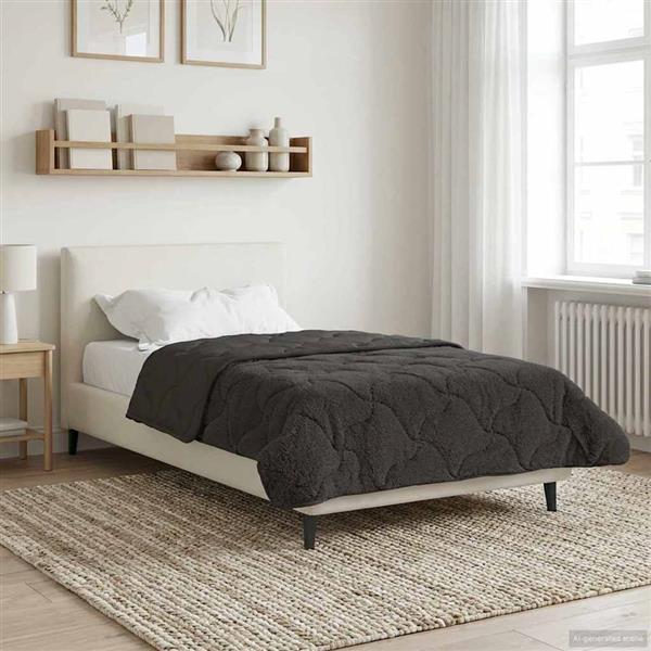 Grote foto vidaxl vol jaar dekbed gekwilt antraciet 140 x 220 cm huis en inrichting bedden