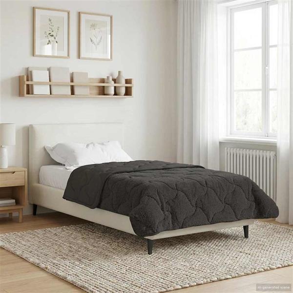 Grote foto vidaxl vol jaar dekbed gekwilt antraciet 135 x 200 cm huis en inrichting bedden