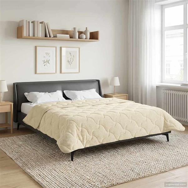 Grote foto vidaxl zomer dekbed cr me 220 x 260 cm microfiber en teddy fleece huis en inrichting bedden