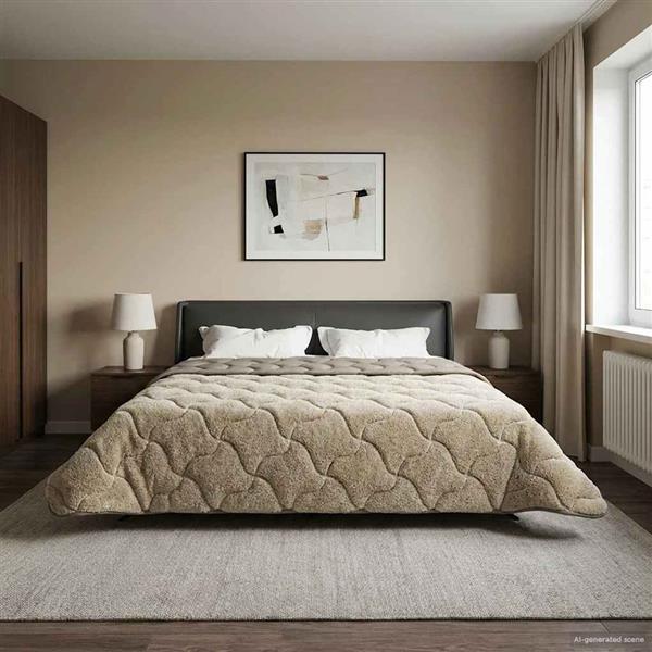 Grote foto vidaxl zomer dekbed gekwilt lichtgrijs 220 x 260 cm huis en inrichting bedden