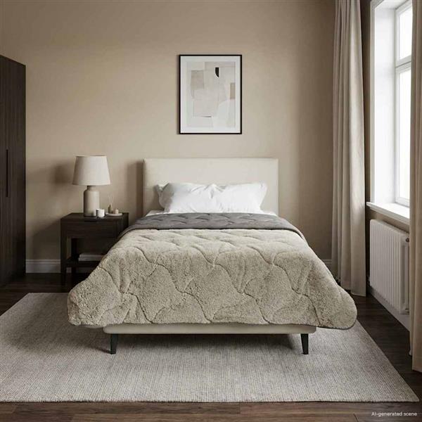 Grote foto vidaxl zomer dekbed gekwilt lichtgrijs 135 x 200 cm huis en inrichting bedden