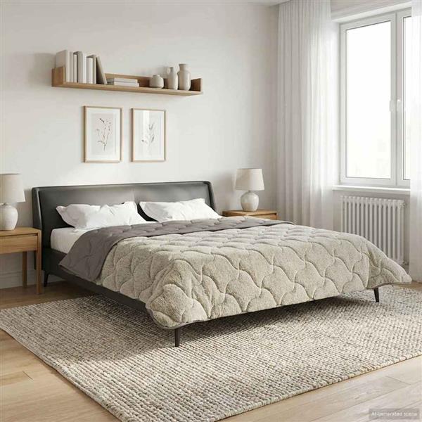 Grote foto vidaxl zomer dekbed gekwilt lichtgrijs 200 x 200 cm huis en inrichting bedden