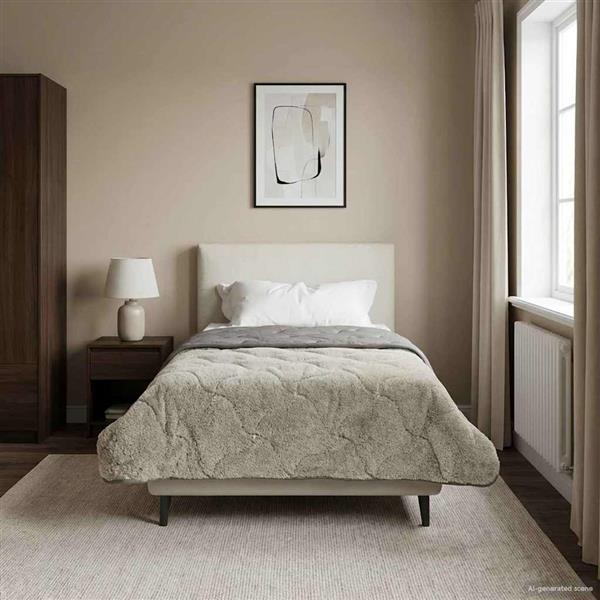 Grote foto vidaxl zomer dekbed gekwilt lichtgrijs 155 x 200 cm huis en inrichting bedden