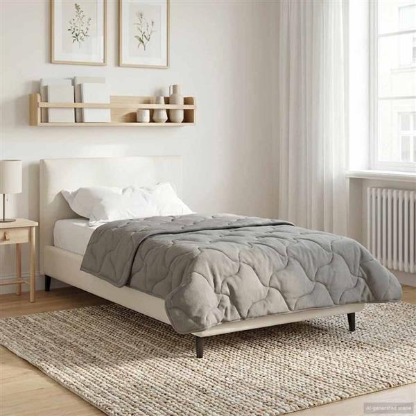 Grote foto vidaxl zomer dekbed gekwilt lichtgrijs 155 x 200 cm huis en inrichting bedden