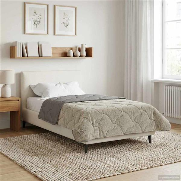 Grote foto vidaxl zomer dekbed gekwilt lichtgrijs 135 x 200 cm huis en inrichting bedden