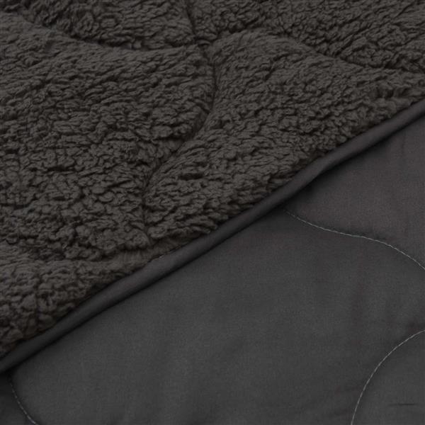 Grote foto vidaxl zomer dekbed antraciet 155 x 220 cm microfiber en teddy fleece huis en inrichting bedden