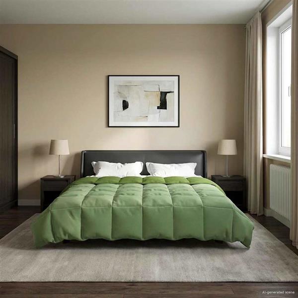 Grote foto vidaxl winter dekbed gekwilt groen 240 x 260 cm microfiber huis en inrichting bedden
